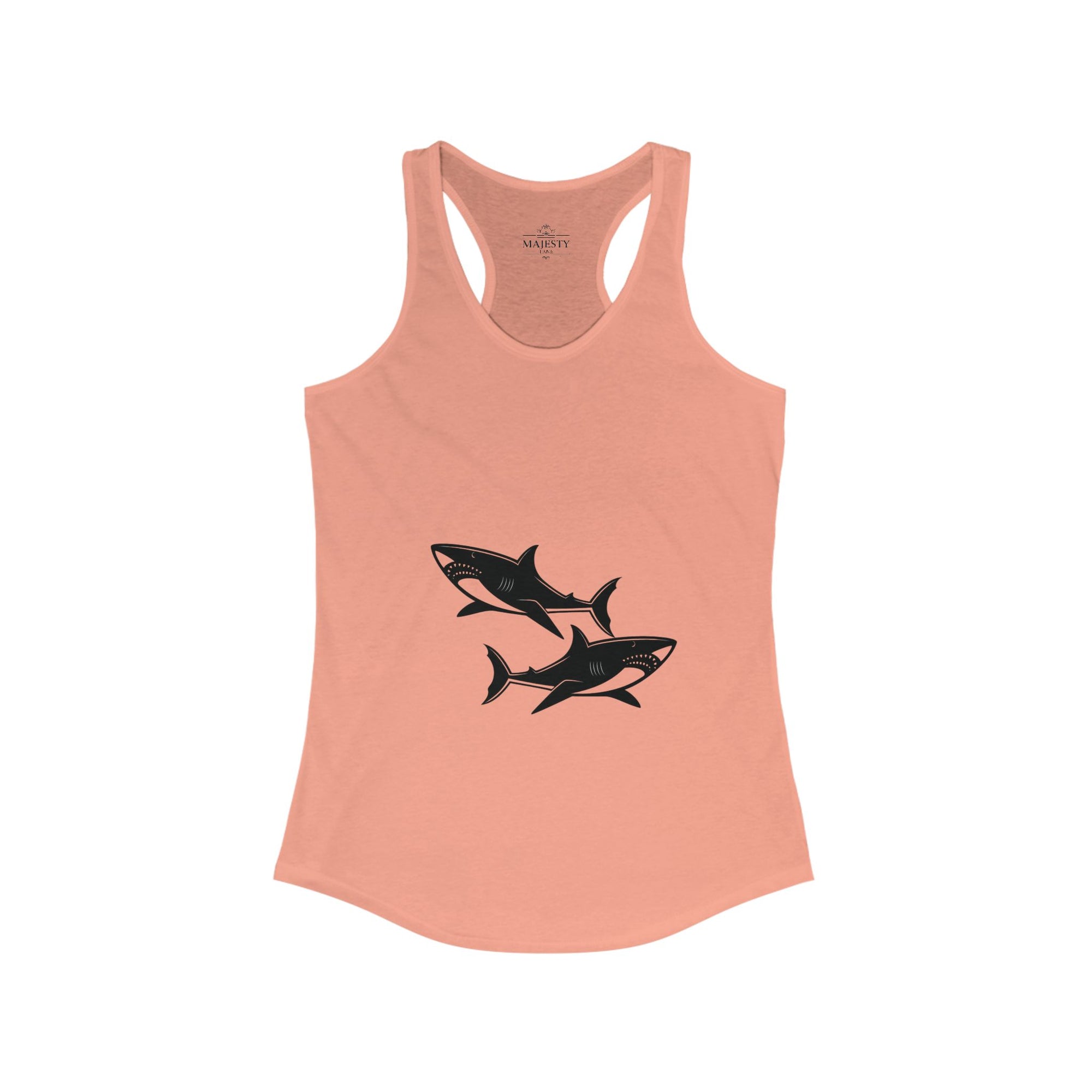 Sharks Racerback Tank, Bohemian Style Top, Summer Attire, Casual Wear, Gift for Her, Festival Clothing