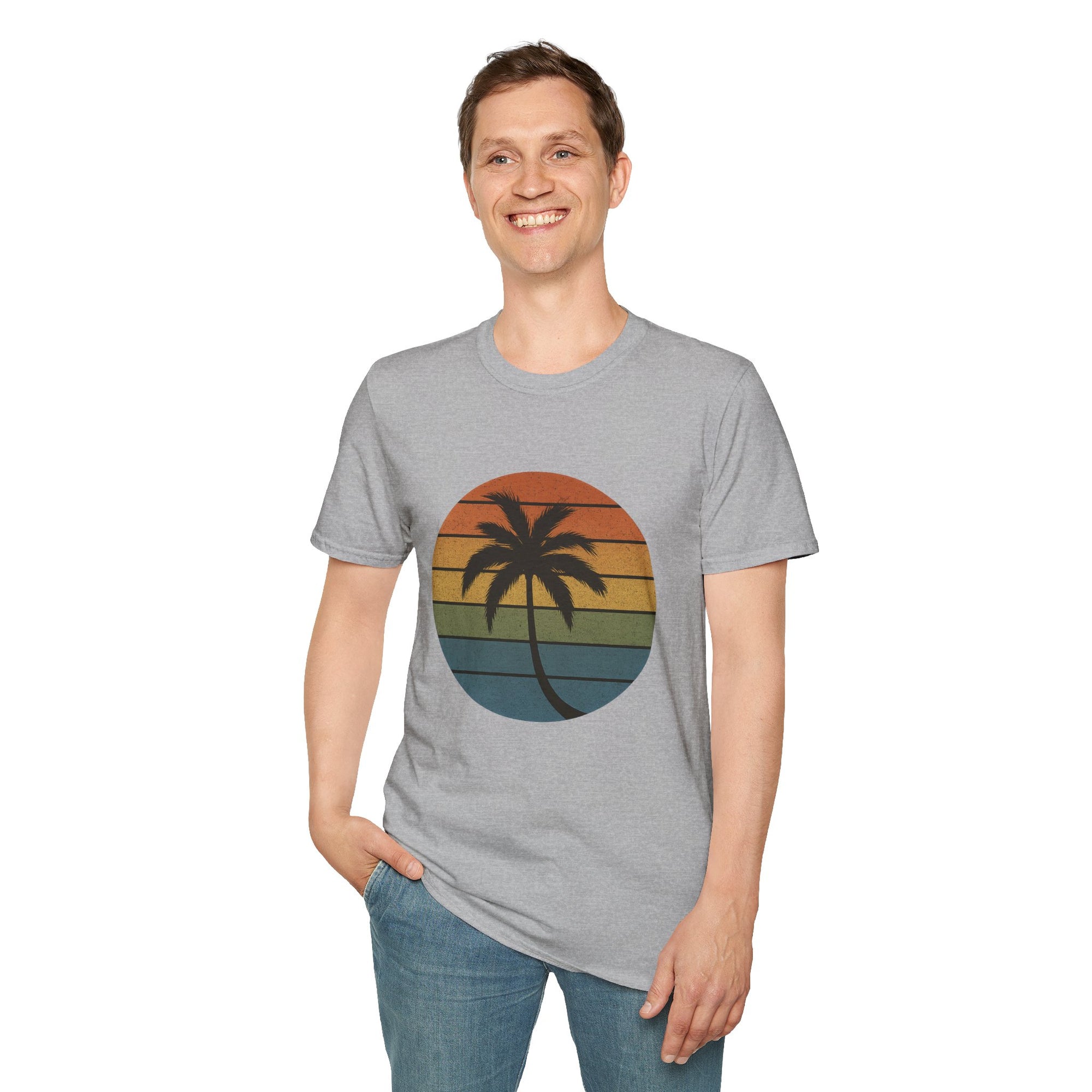Sunset Palm Unisex T-Shirt, Softstyle Tee, Inspirational Shirt, Heartfelt Gift