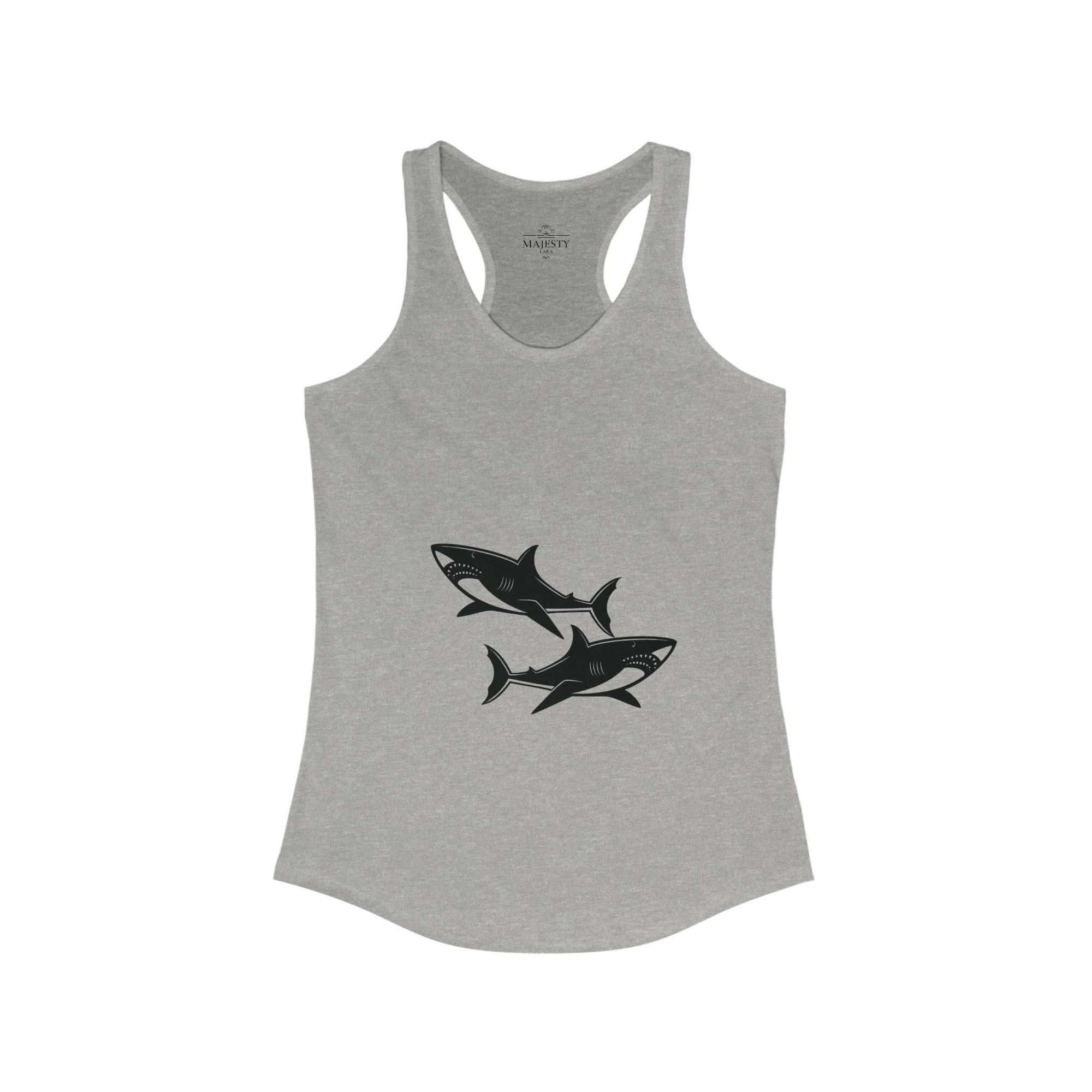 Sharks Racerback Tank, Bohemian Style Top, Summer Attire, Casual Wear, Gift for Her, Festival Clothing
