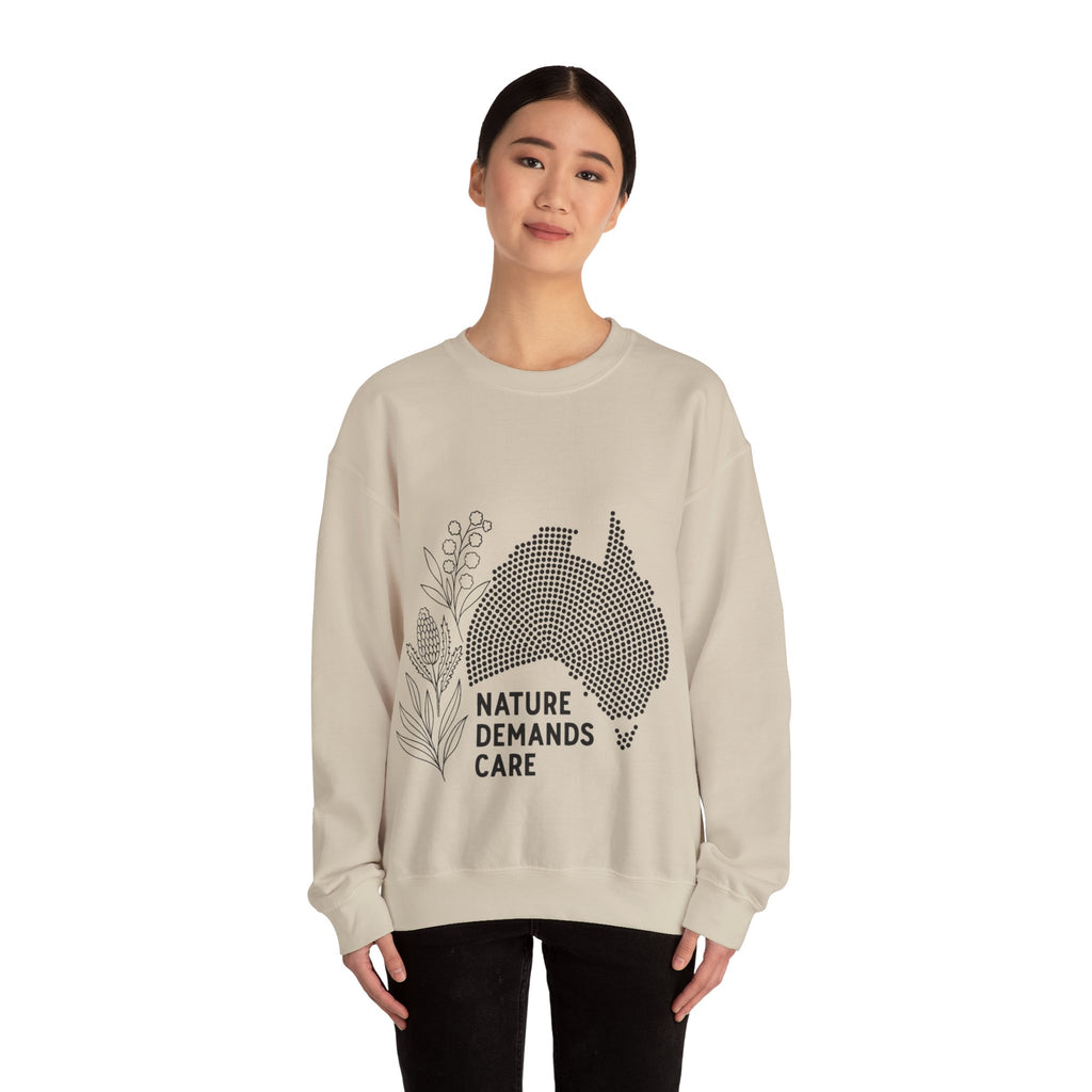Nature Demands Care Unisex Crewneck Sweatshirt | Cozy Gift for Travelers, Fashion Lovers, Tasmania Souvenir, Comfortable Sweatshirt, [...]