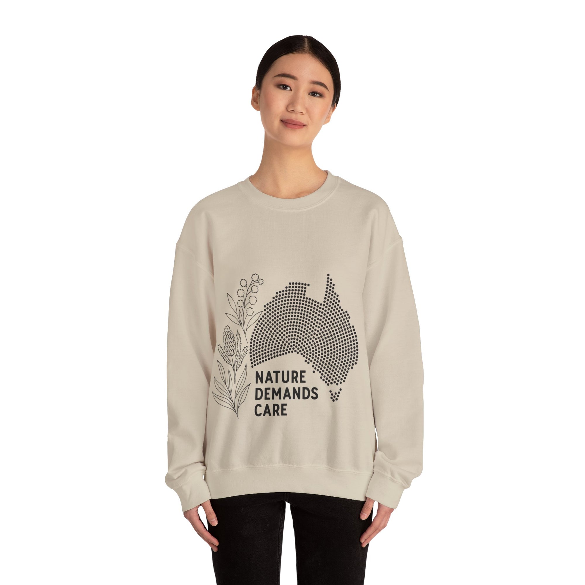 Nature Demands Care Unisex Crewneck Sweatshirt | Cozy Gift for Travelers, Fashion Lovers, Tasmania Souvenir, Comfortable Sweatshirt, [...]