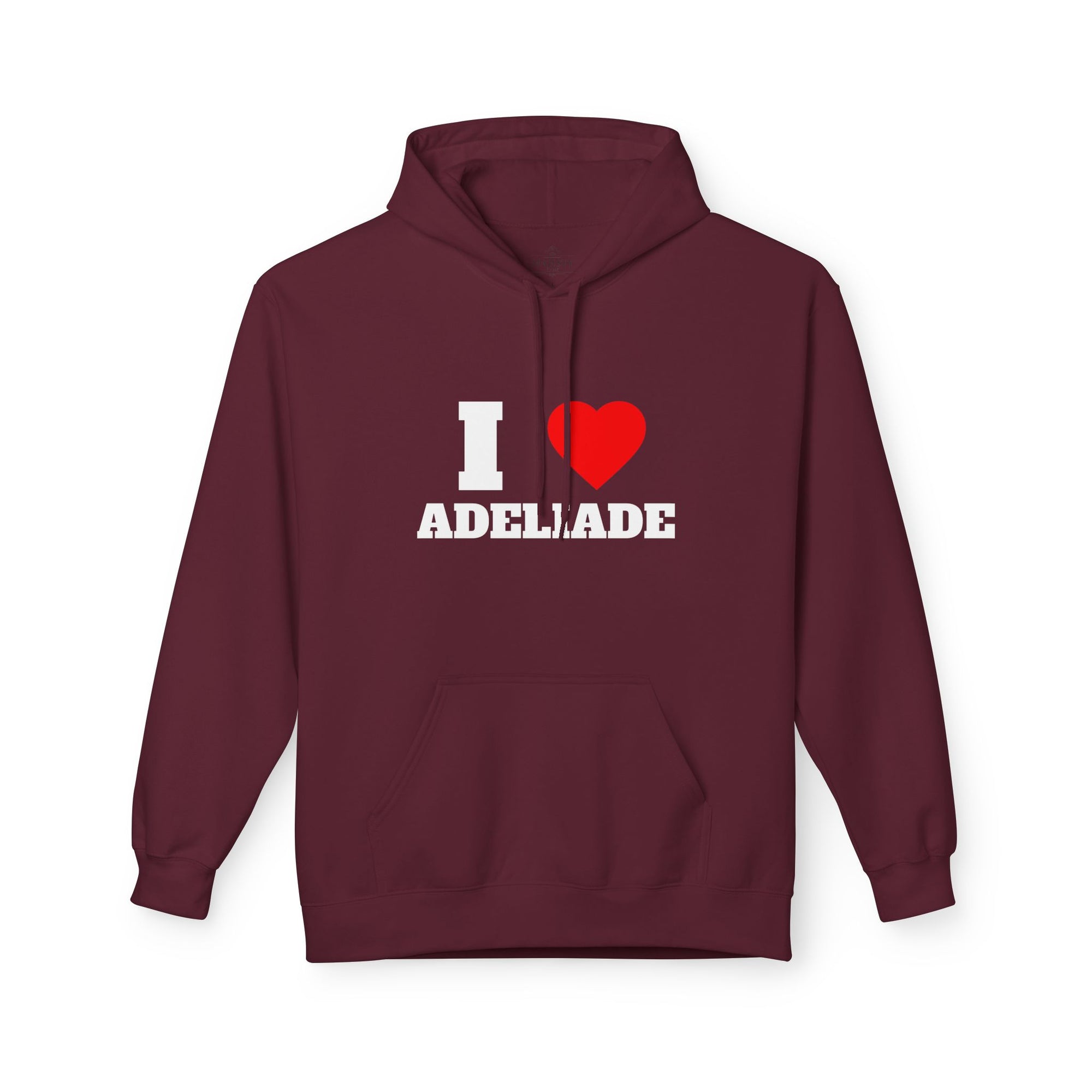 'I Love Adeliade' Unisex Softstyle Fleece Hoodie, Cozy Gift, Streetwear, Unique Fashion, Casual Wear, Lounge Essential