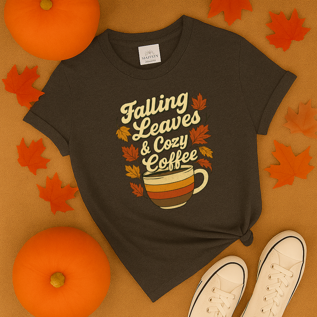 Falling Leaves and Cozy Coffee T-Shirt