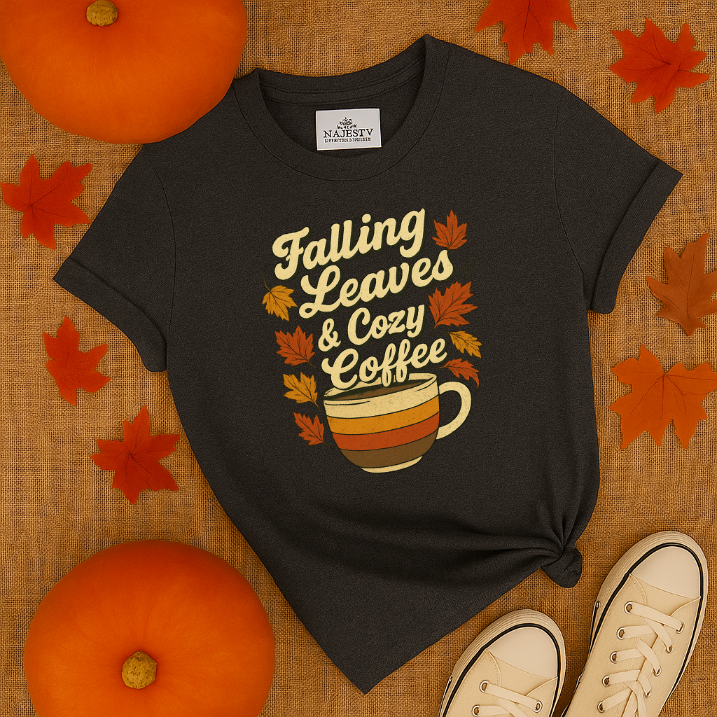 Falling Leaves and Cozy Coffee T-Shirt