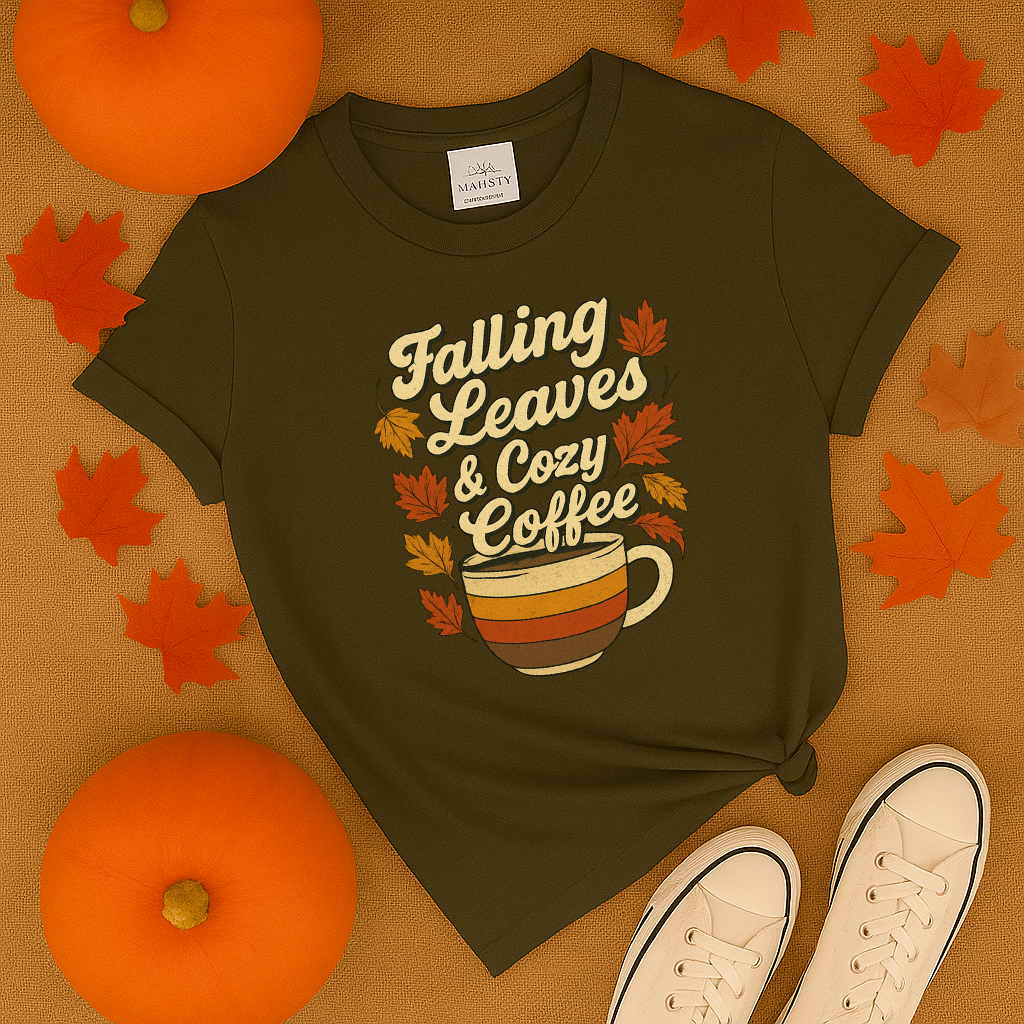 Falling Leaves and Cozy Coffee T-Shirt