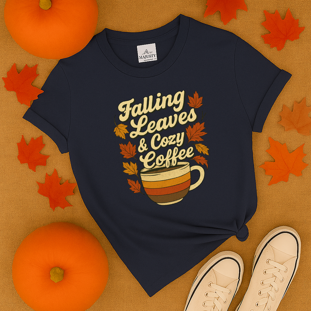 Falling Leaves and Cozy Coffee T-Shirt