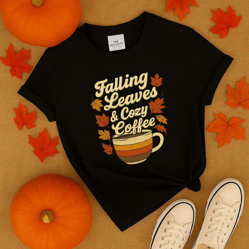 Falling Leaves and Cozy Coffee T-Shirt