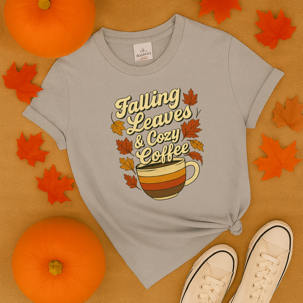 Falling Leaves and Cozy Coffee T-Shirt