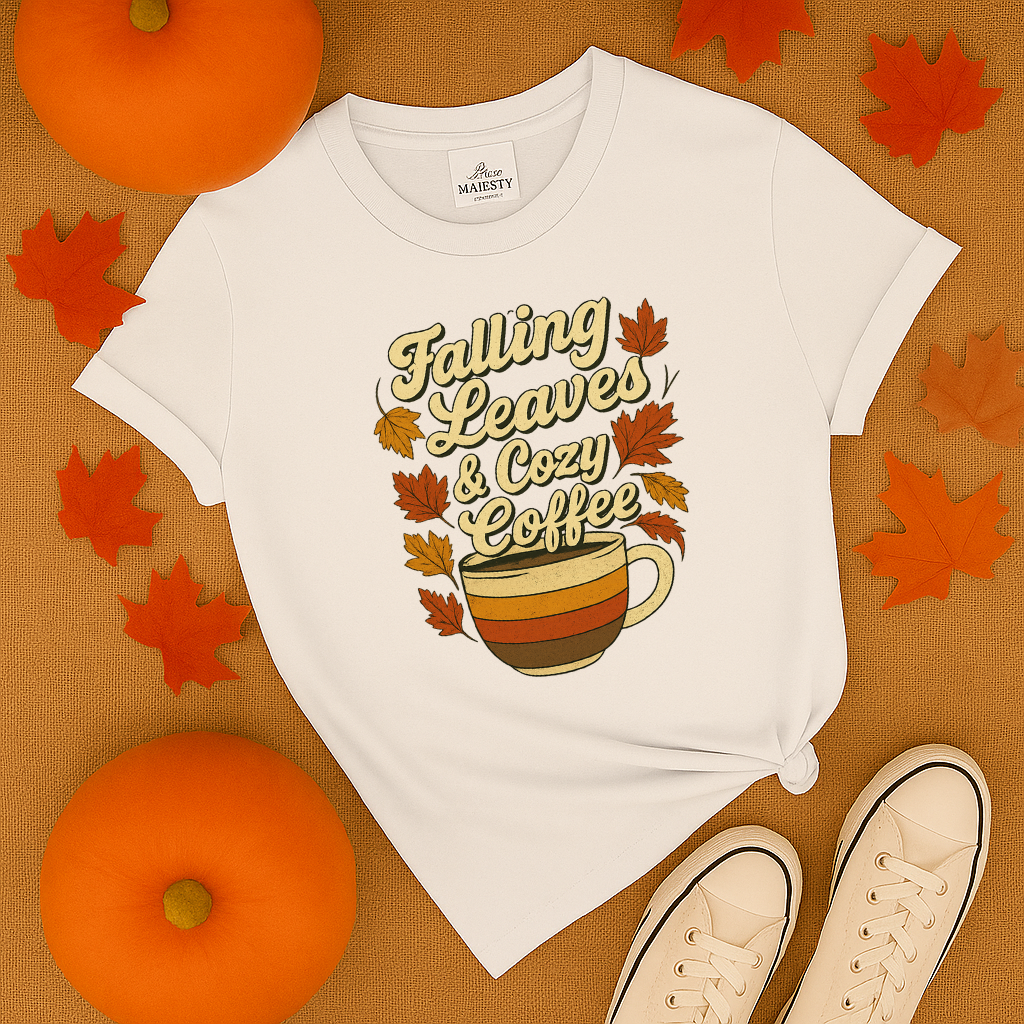 Falling Leaves and Cozy Coffee T-Shirt