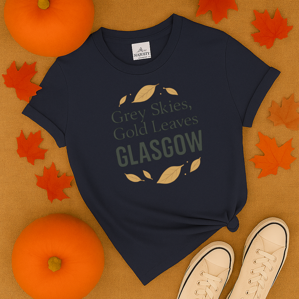 Grey Skies Gold Leaves Glasgow T-Shirt