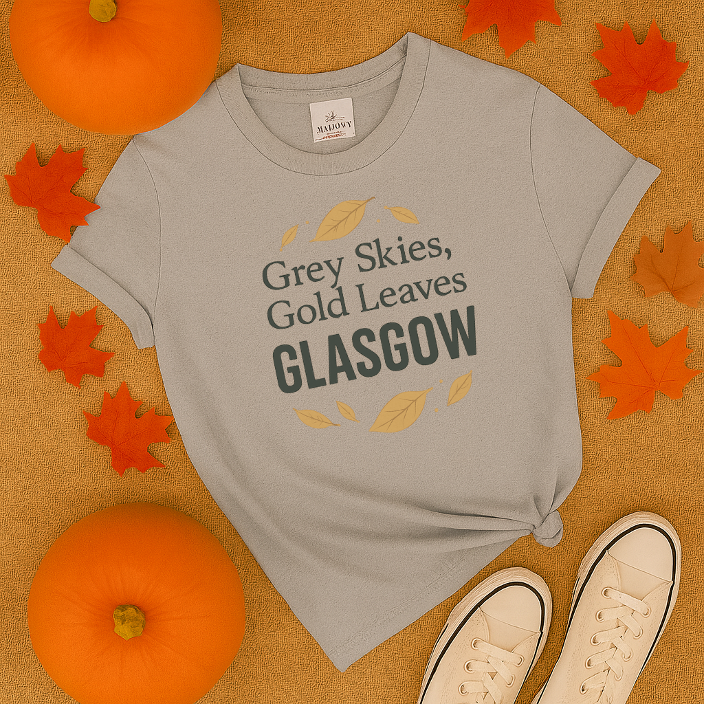 Grey Skies Gold Leaves Glasgow T-Shirt