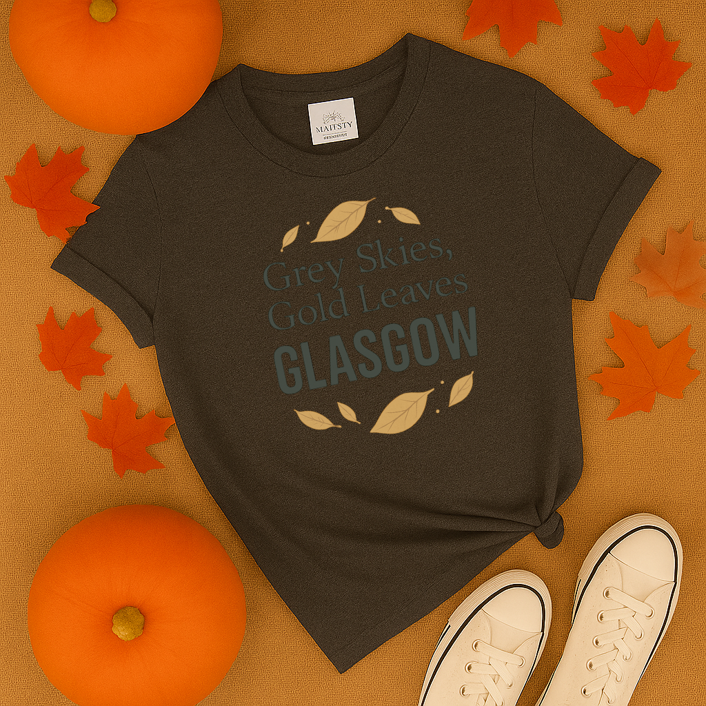 Grey Skies Gold Leaves Glasgow T-Shirt