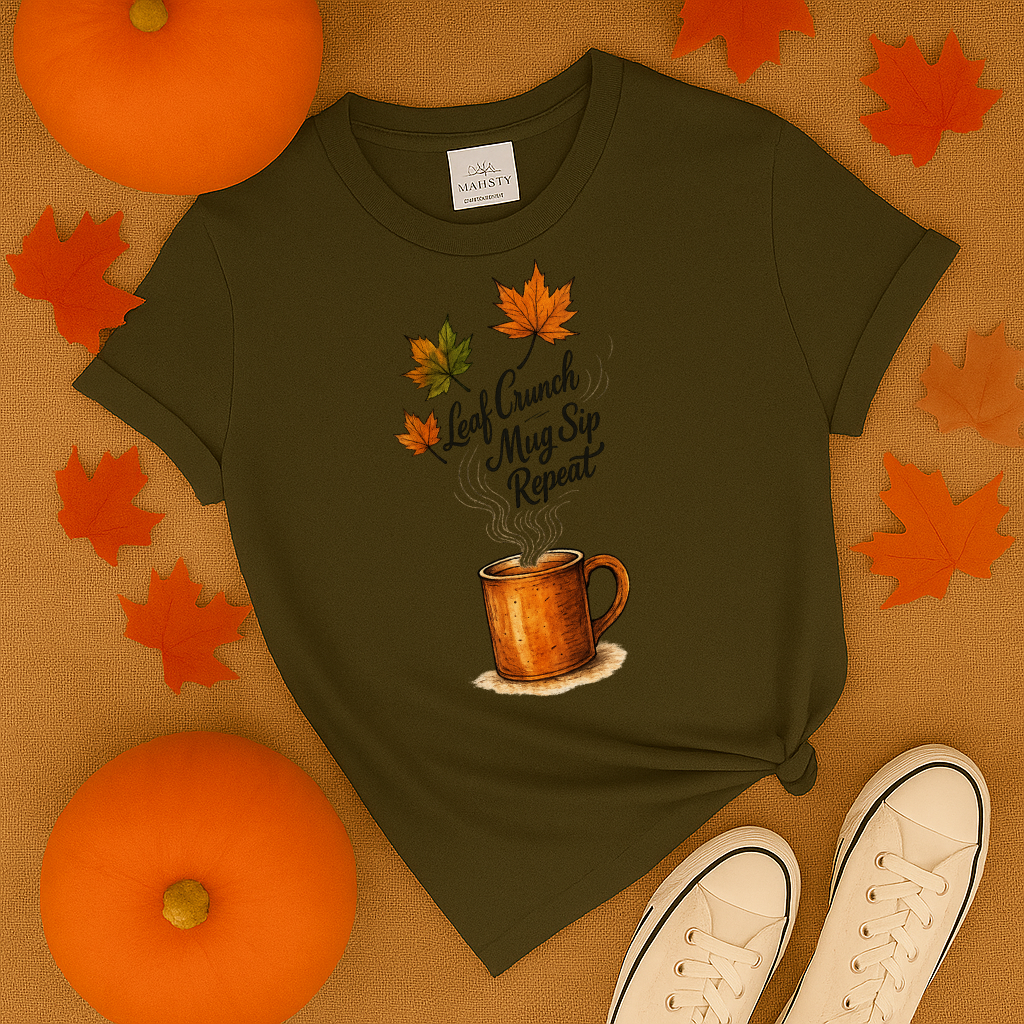 Leaf Crunch Mug Sip Repeat T-Shirt