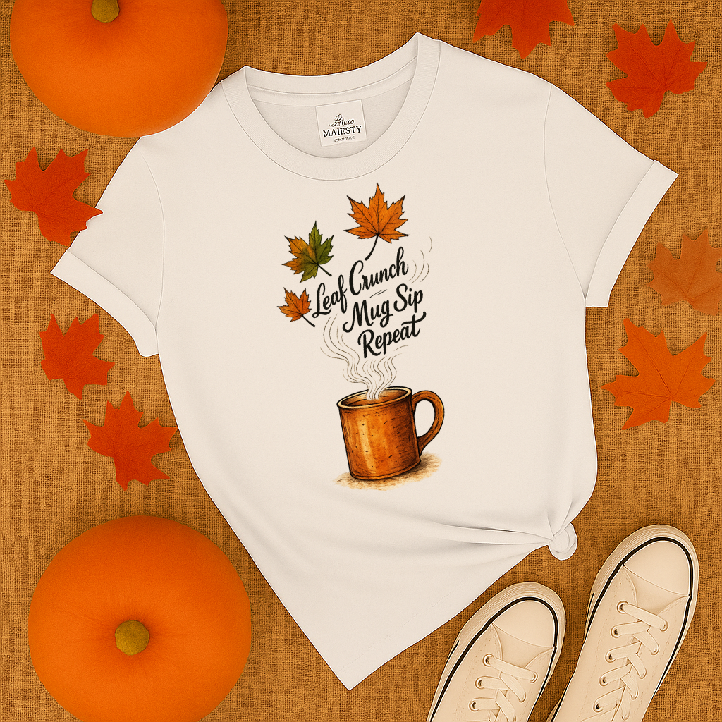 Leaf Crunch Mug Sip Repeat T-Shirt